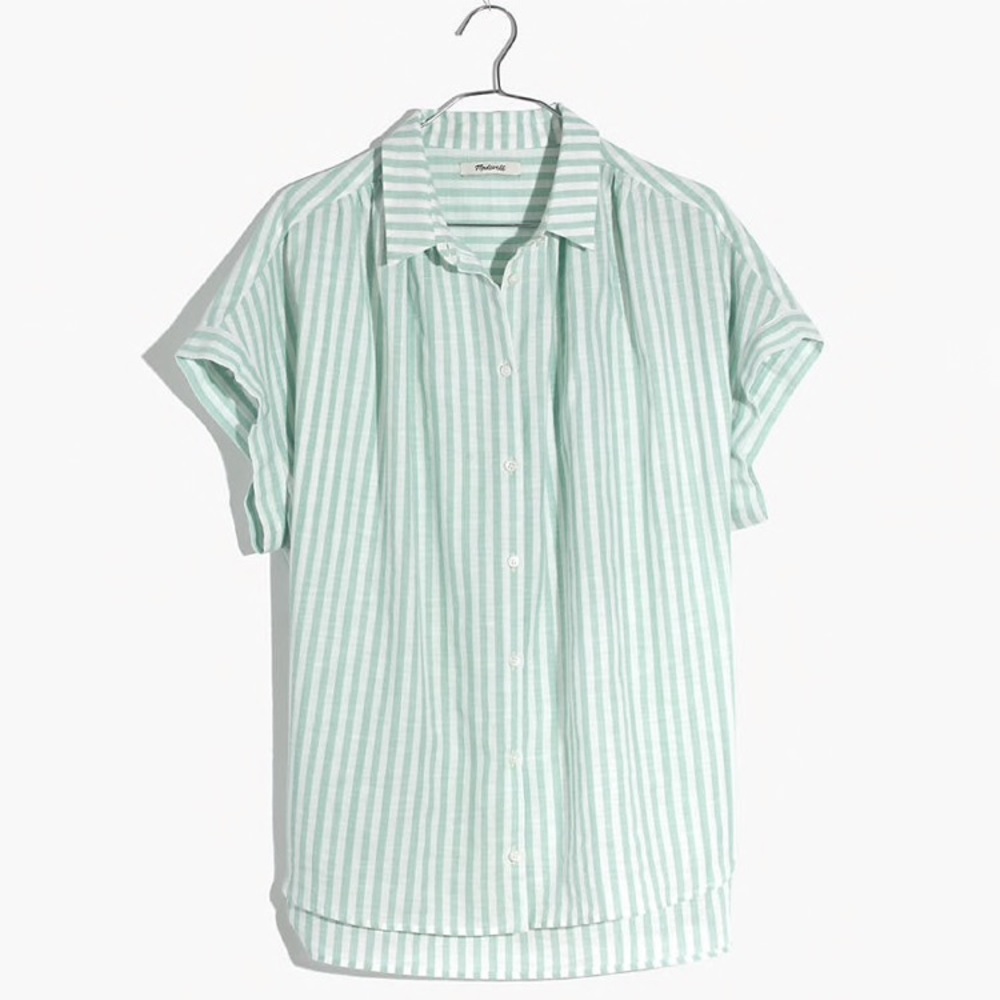 Madewell Central Stripe Shirt in MINT